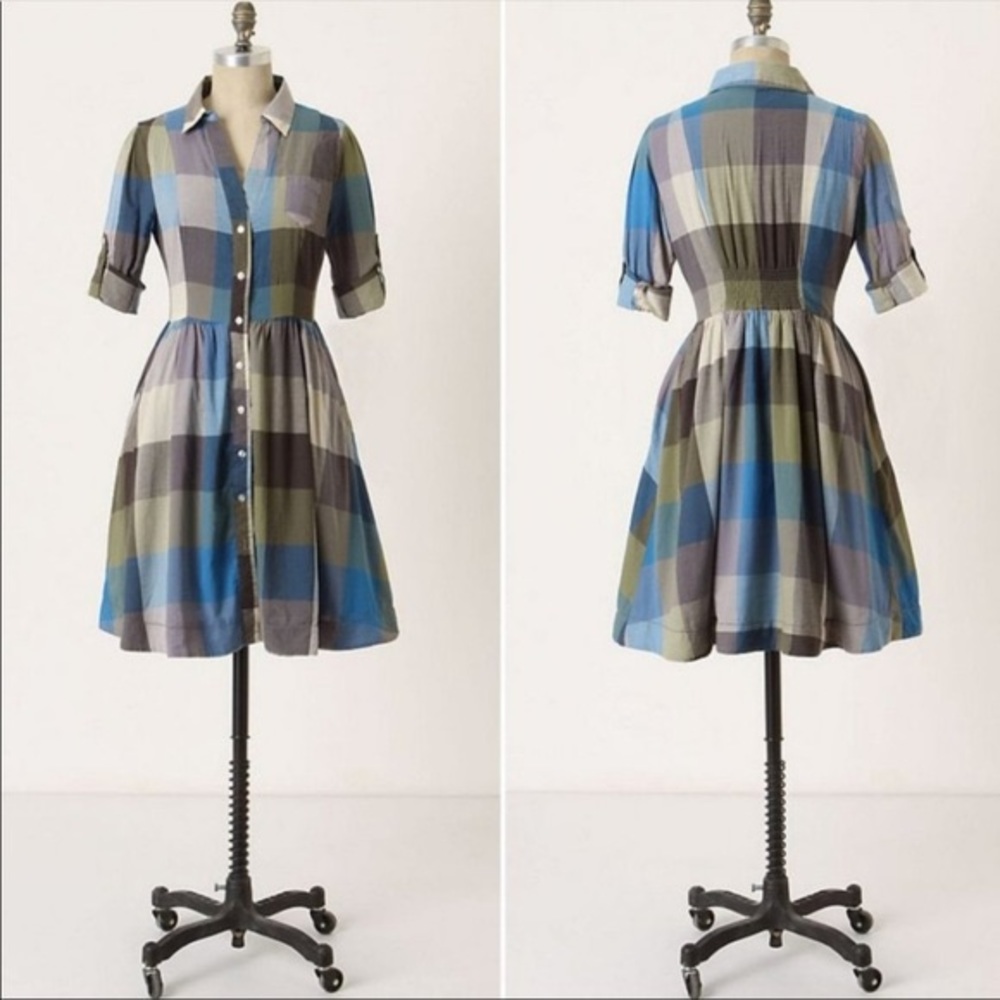 Anthropologie Reed Plaid Dress